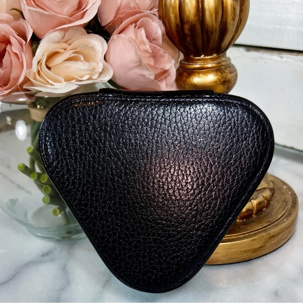 Gianni Versace Black Leather Medusa Jewelry Case
